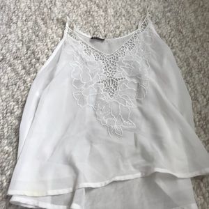 Brandy Melville white silk tank